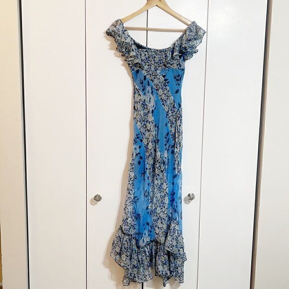 Free People Ruffle Printed Midi Dress Size XS - Picture 4 of 4